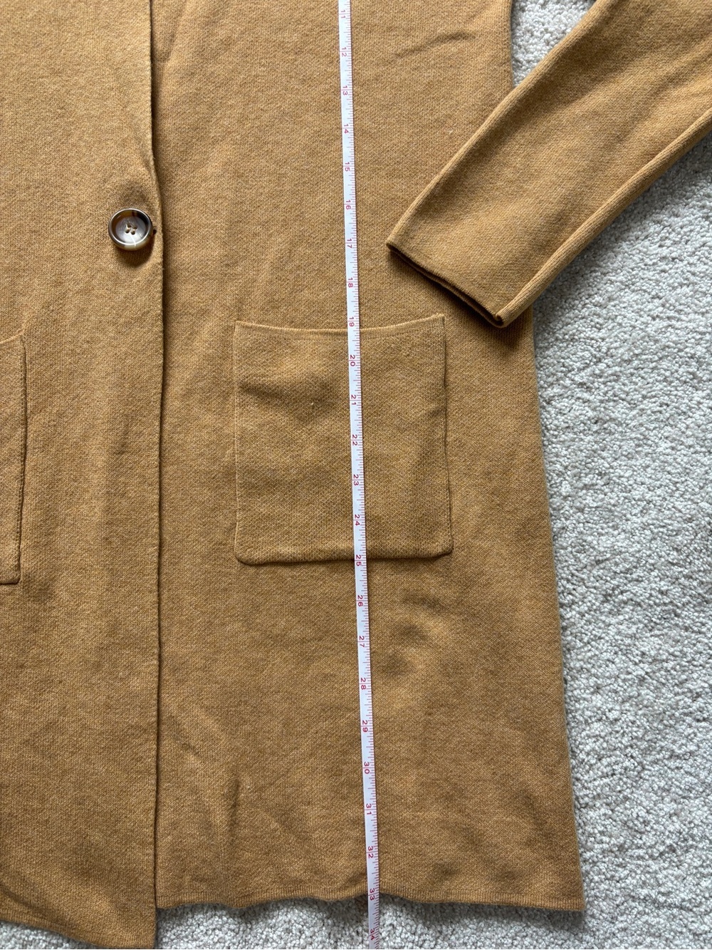 Nine West Camel Longline Cardigan Sweater Size Medium - Picture 7 of 10